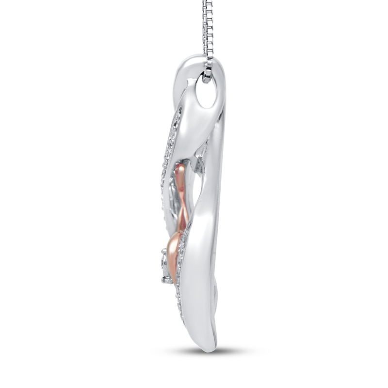 Main Image 2 of Diamond Necklace 1/15 ct tw Sterling Silver & 10K Rose Gold 18&quot;