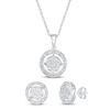 Diamond Pendant & Earrings Set 1/8 ct tw 10K White Gold