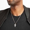 Thumbnail Image 3 of Men's Diamond Cross Necklace 1/3 ct tw Round-cut 10K Yellow Gold 22"