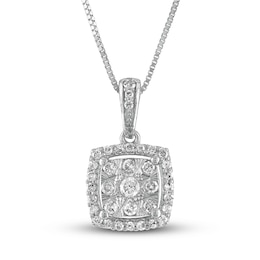 Diamond Necklace 1/4 ct tw 10K White Gold 18"