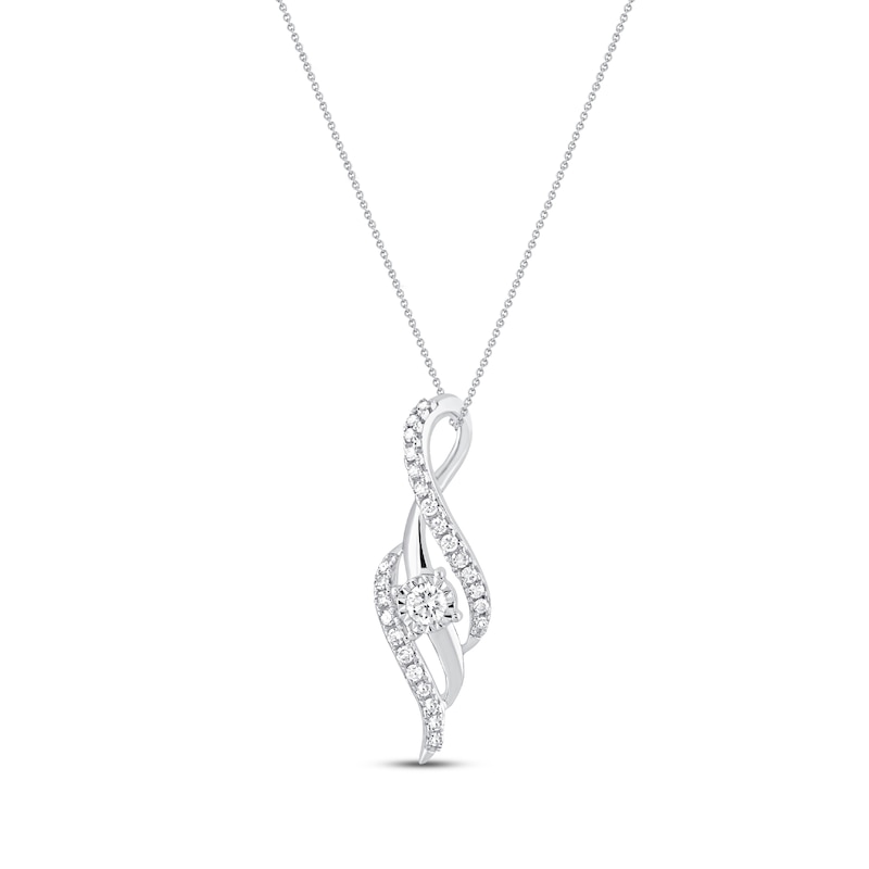 Main Image 1 of Diamond Necklace 1/4 ct tw Sterling Silver 18&quot;