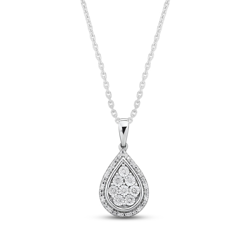 Main Image 1 of Diamond Necklace 1/10 ct tw Sterling Silver 18&quot;