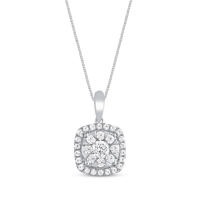 Diamond Necklace 1/2 ct tw 10K White Gold 18"