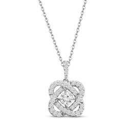 Center of Me Diamond Necklace 1 ct tw 14K White Gold 18&quot;