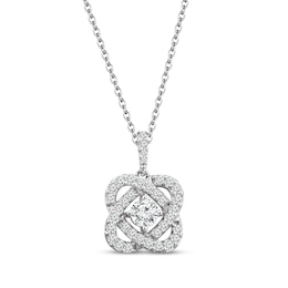 Center of Me Diamond Necklace 1 ct tw 14K White Gold 18"