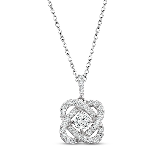 Center of Me Diamond Necklace 1 ct tw 14K White Gold 18"