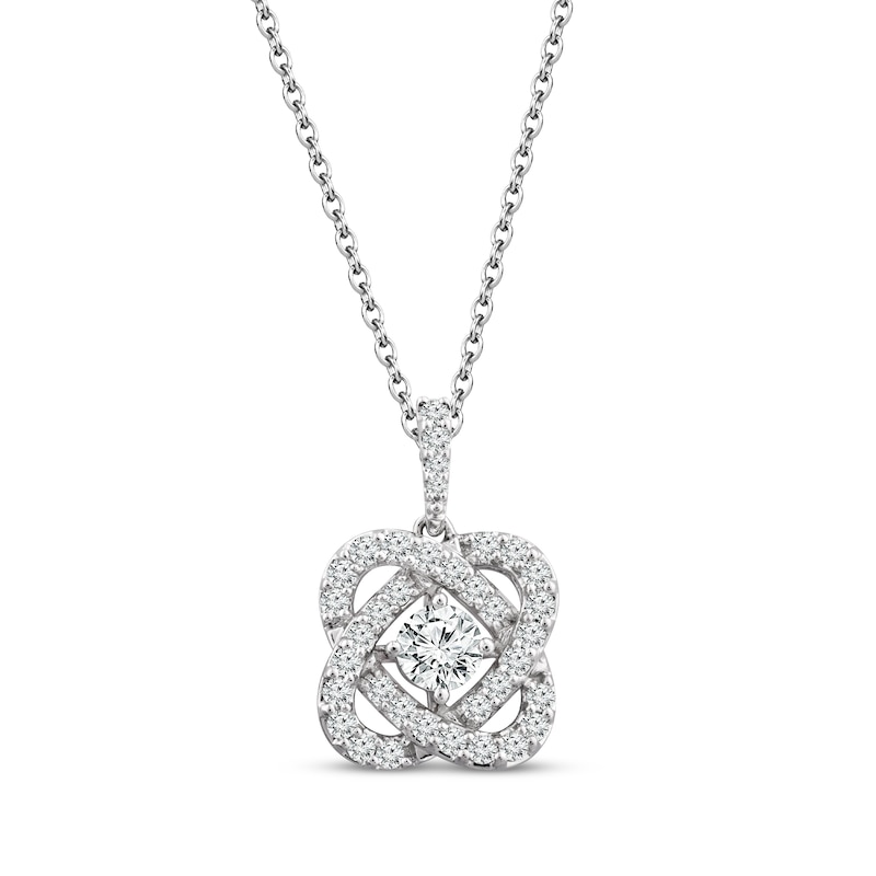 Center of Me Diamond Necklace 1 ct tw 14K White Gold 18"