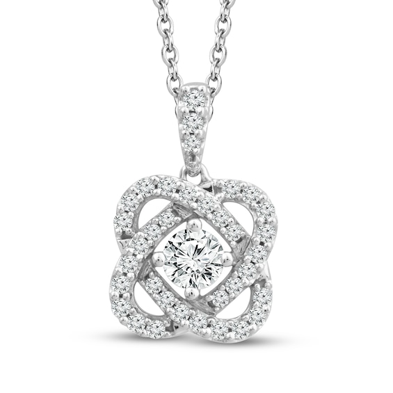 Center of Me Diamond Necklace 1/2 ct tw 10K White Gold 18