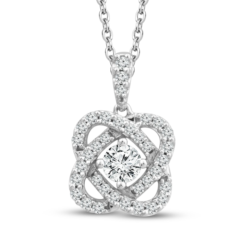 Main Image 1 of Center of Me Diamond Necklace 1/2 ct tw 10K White Gold 18&quot;
