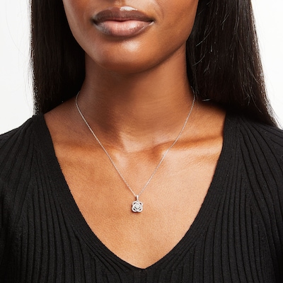 Center of Me Diamond Necklace 1/2 ct tw 10K White Gold 18