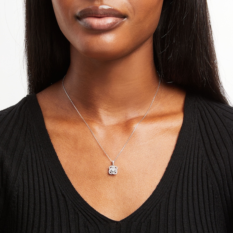 Main Image 2 of Center of Me Diamond Necklace 1/2 ct tw 10K White Gold 18&quot;