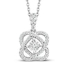 Thumbnail Image 1 of Center of Me Diamond Necklace 1/5 ct tw 10K White Gold 18&quot;