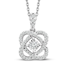 Center of Me Diamond Necklace 1/5 ct tw 10K White Gold 18&quot;
