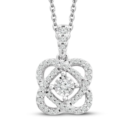 Center of Me Diamond Necklace 1/5 ct tw 10K White Gold 18"