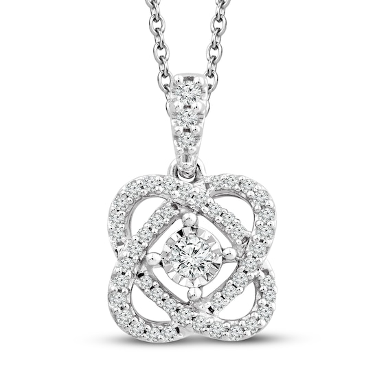 Kay Center of Me Diamond Necklace 1/5 ct tw 10K White Gold 18"