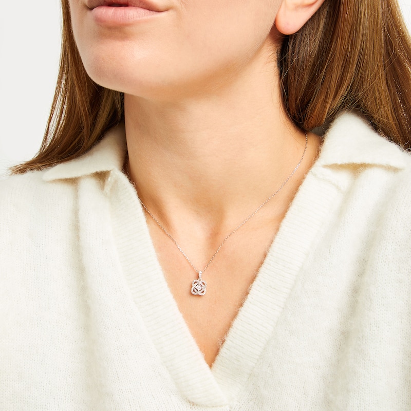 Main Image 2 of Center of Me Diamond Necklace 1/5 ct tw 10K White Gold 18&quot;