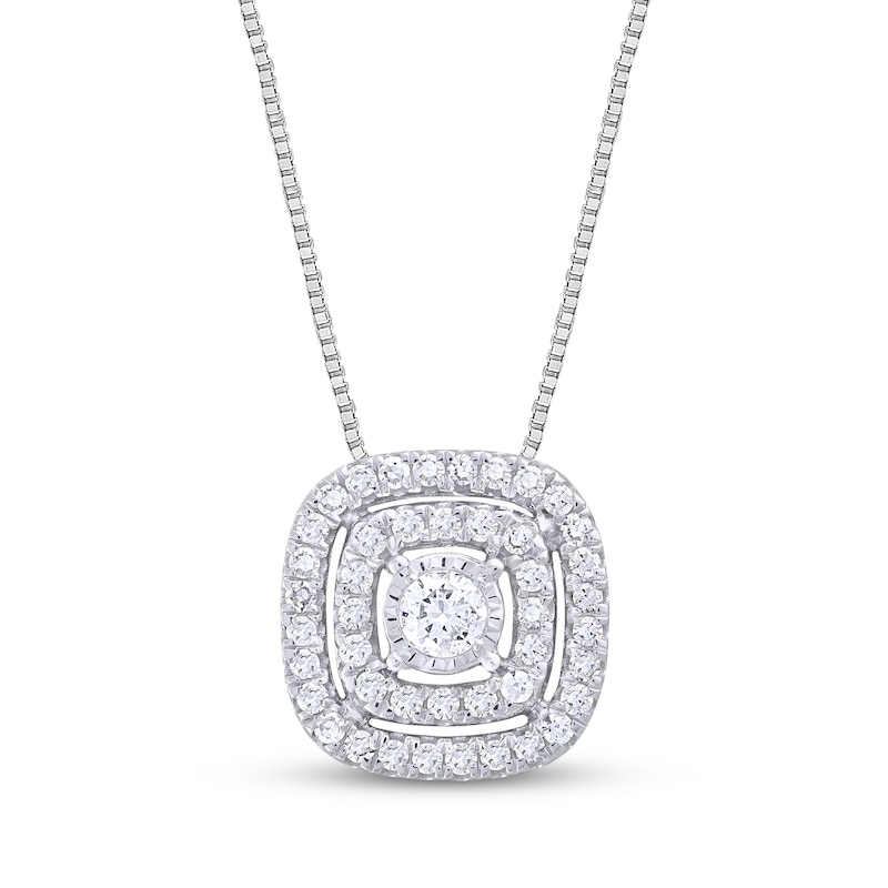 Diamond Necklace 1/2 ct tw 10K White Gold 18