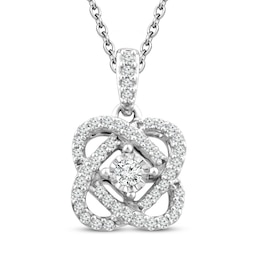 Center of Me Diamond Necklace 1/10 ct tw Sterling Silver 18&quot;
