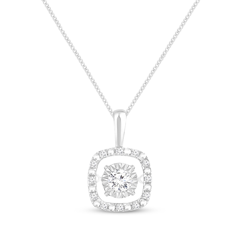 Main Image 1 of Unstoppable Love Necklace 1/10 ct tw Sterling Silver 19&quot;