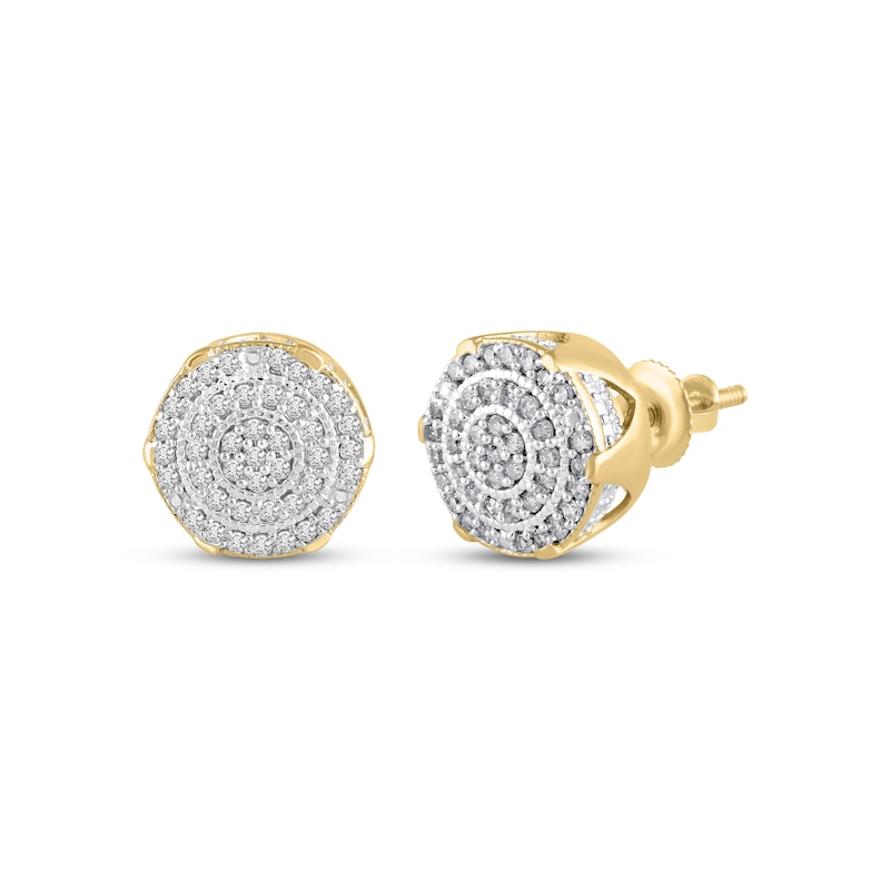 Main Image 1 of Men's Diamond Earrings 1/4 ct tw 10K Yellow Gold