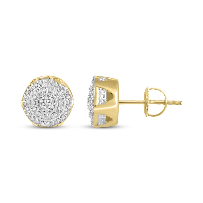 Main Image 3 of Men's Diamond Earrings 1/4 ct tw 10K Yellow Gold