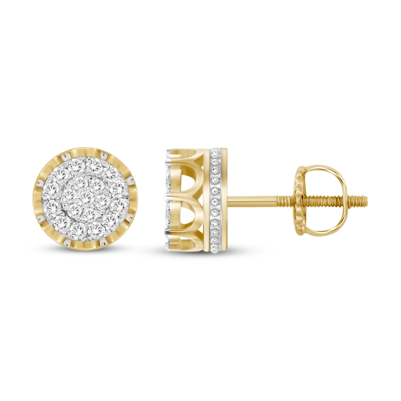 Men's Diamond Earrings 1/2 ct tw 10K Yellow Gold