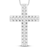 Thumbnail Image 1 of Diamond Cross Necklace 1/2 ct tw 10K White Gold 18&quot;