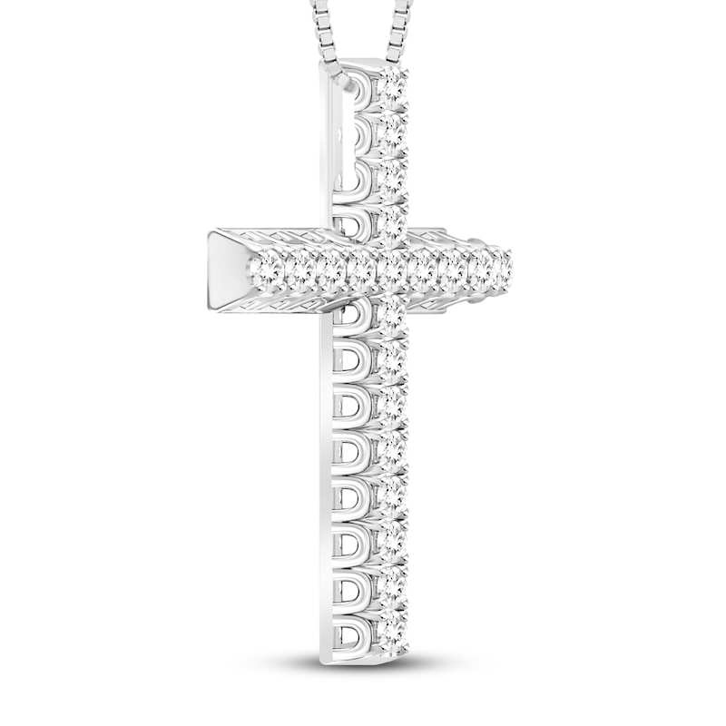 Main Image 2 of Diamond Cross Necklace 1/2 ct tw 10K White Gold 18&quot;