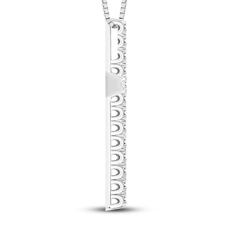Main Image 3 of Diamond Cross Necklace 1/2 ct tw 10K White Gold 18&quot;