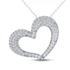 Diamond Heart Necklace 1/2 ct tw 10K White Gold 18"