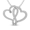 Joining Hearts Diamond Necklace 1/2 ct tw 10K White Gold 18"