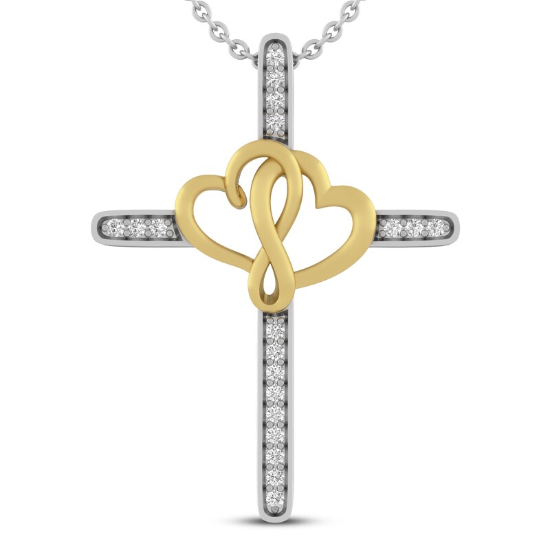 .925 Sterling Silver Genuine Diamond Cross Design Family Heart Locket Charm Pendant .925 Sterling Silver Genuine Diamond Cross Design Family Heart Locket Charm Pendant