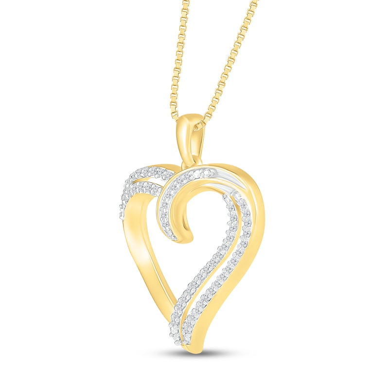 Main Image 2 of Diamond Heart Necklace 1/6 ct tw 10K Yellow Gold 18&quot;