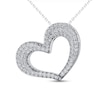 Diamond Heart Necklace 1 ct tw 10K White Gold 18"
