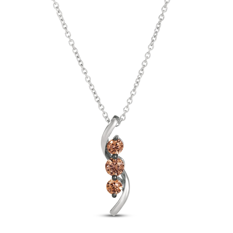 Main Image 1 of Le Vian Chocolate Diamond Necklace 1/3 ct tw 14K Vanilla Gold 18&quot;