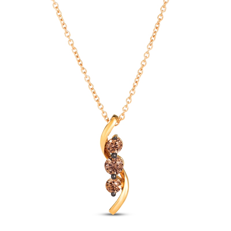 Le Vian Chocolate Diamond Necklace 1/3 ct tw 14K Honey Gold 18"