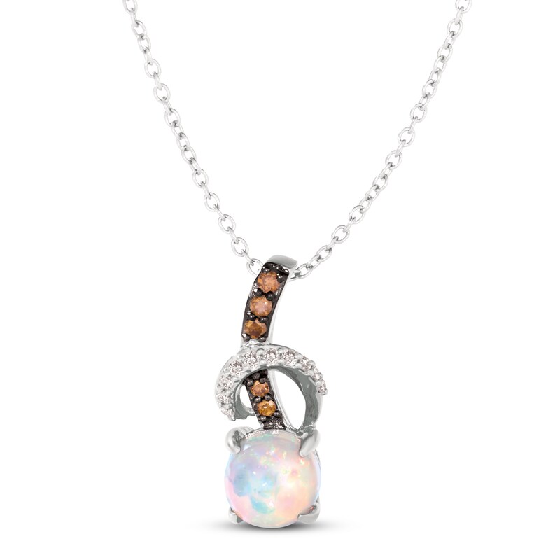 Main Image 1 of Le Vian Opal Necklace 1/15 ct tw Diamonds 14K Vanilla Gold 18&quot;