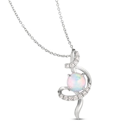 Le Vian Opal Necklace 1/5 ct tw Diamonds 14K Vanilla Gold 18"