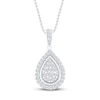 Thumbnail Image 0 of Teardrop Diamond Necklace 1/2 ct tw 10K White Gold 19"