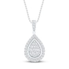 Thumbnail Image 1 of Teardrop Diamond Necklace 1/2 ct tw 10K White Gold 19&quot;