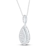 Thumbnail Image 1 of Teardrop Diamond Necklace 1/2 ct tw 10K White Gold 19"