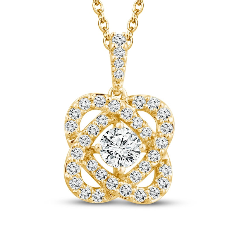 Main Image 1 of Center of Me Diamond Necklace 1-1/2 ct tw 14K Yellow Gold 18&quot;