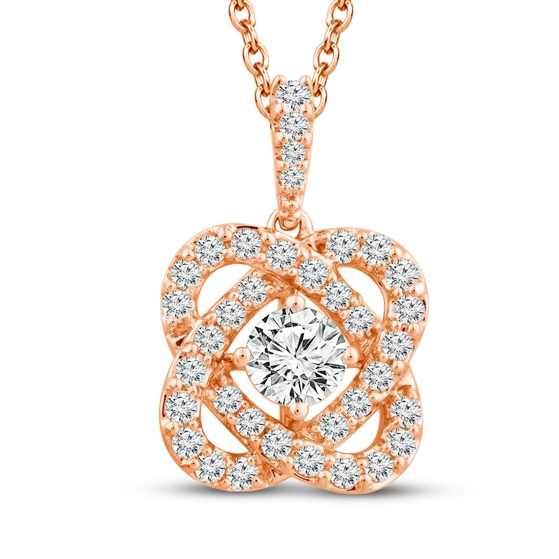 Center of Me Diamond Necklace 1-1/2 ct tw 14K Rose Gold 18"