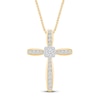 Thumbnail Image 1 of Diamond Cross Necklace 1/4 ct tw 10K Yellow Gold 18"
