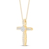 Thumbnail Image 2 of Diamond Cross Necklace 1/4 ct tw 10K Yellow Gold 18"