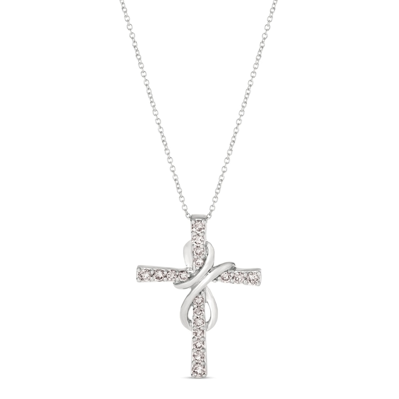 Main Image 1 of Le Vian Diamond Cross Necklace 1/2 ct tw 14K Vanilla Gold 18&quot;