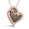 Le Vian Diamond Heart Necklace 3/4 ct tw 14K Strawberry Gold 18"