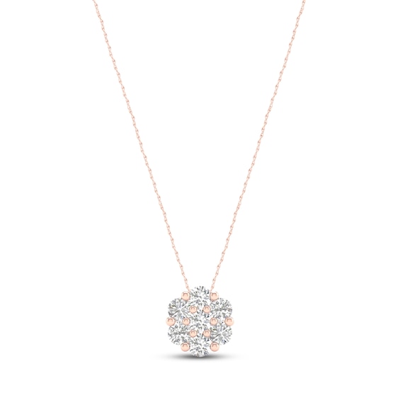 Diamond Fashion Necklace 1/5 ct tw Round-cut 10K Rose Gold 18"
