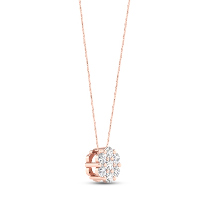 Main Image 2 of Diamond Fashion Necklace 1/5 ct tw Round-cut 10K Rose Gold 18&quot;