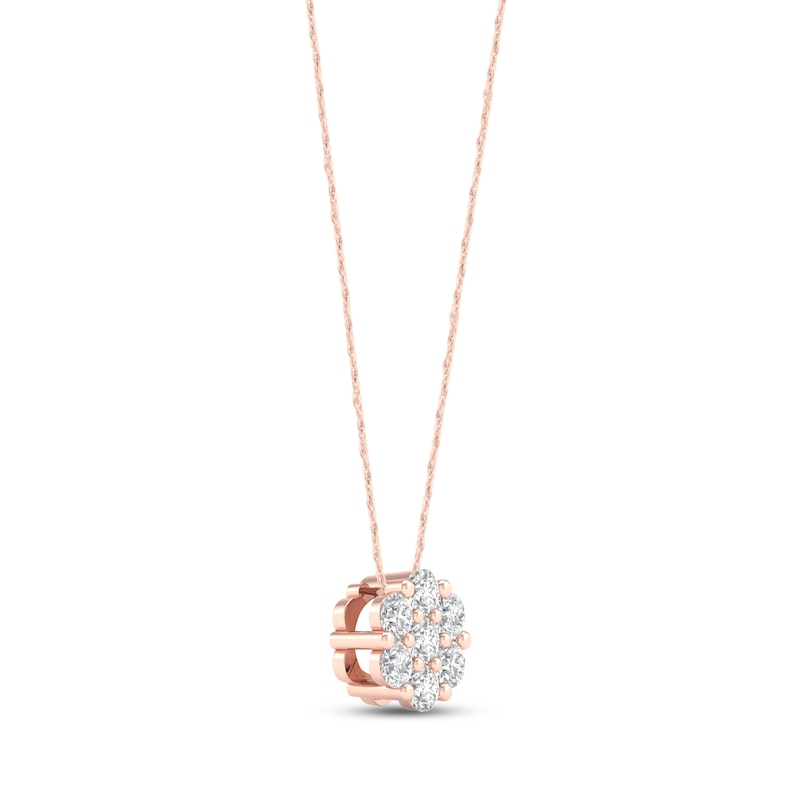 Diamond Fashion Necklace 1/5 ct tw Round-cut 10K Rose Gold 18"